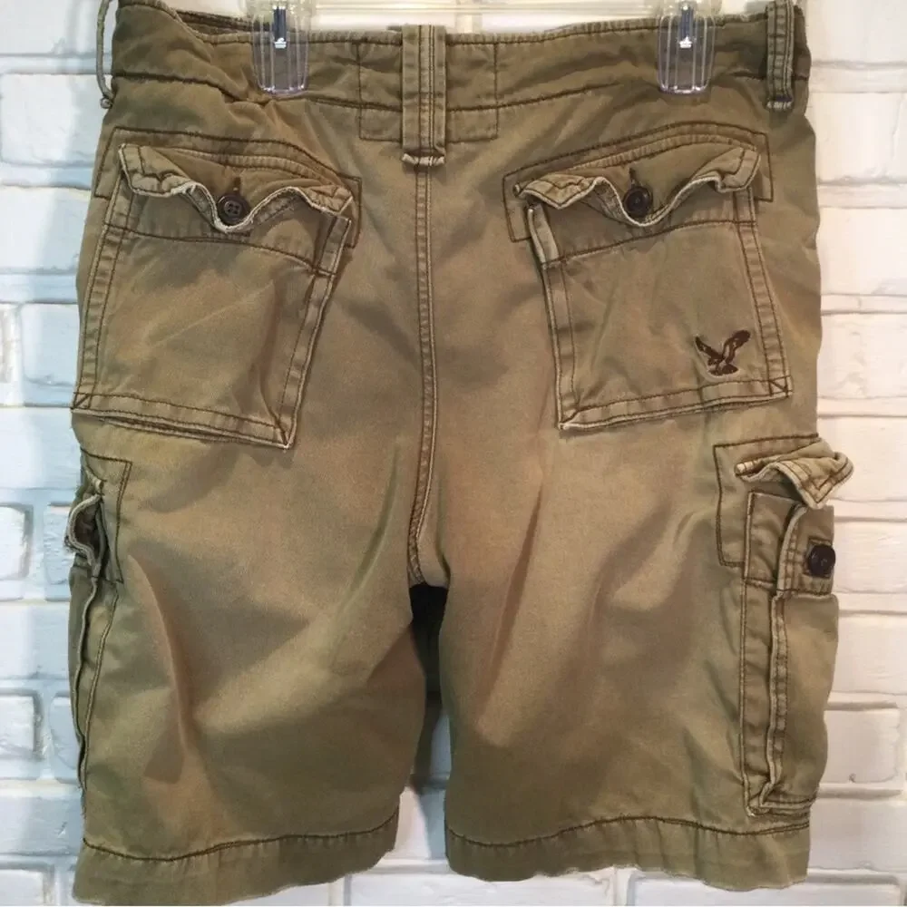 American Eagle Classic Length Cargo Shorts Distressed look 33
